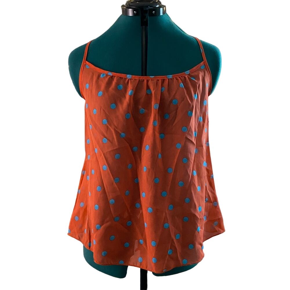 NWT Edge Razor Back Top Medium Orange with Blue